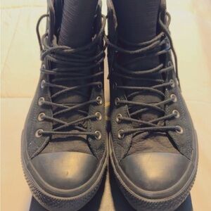 Converse Black High-Top Sneakers with Rubber Toe Cap